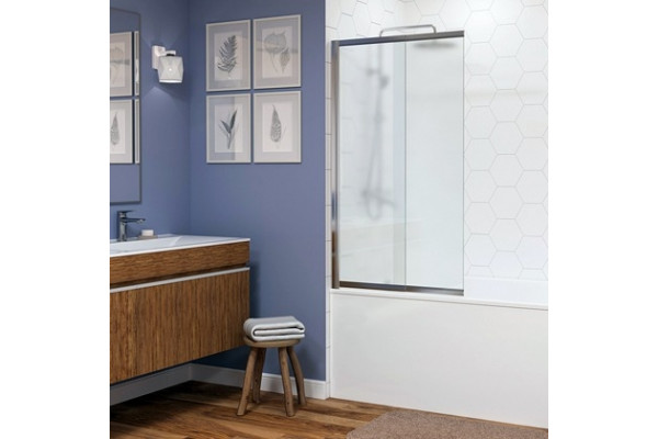 Шторка на ванну Wasserkraft Main 41S02-100 LM стекло матовое, профиль хром