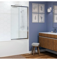 Шторка на ванну Wasserkraft Main 41S02-100 RM стекло матовое, профиль хром