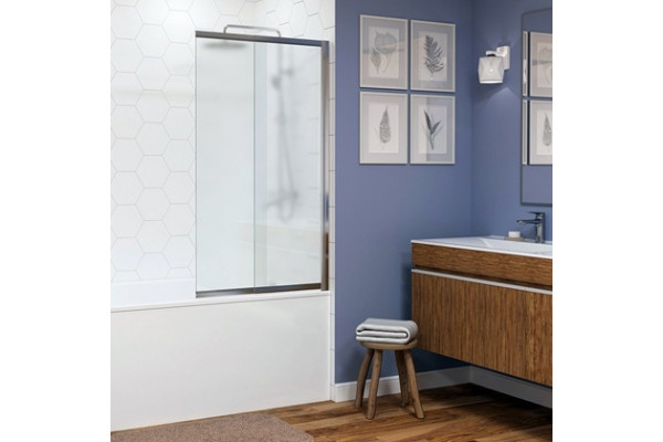 Шторка на ванну Wasserkraft Main 41S02-100 RM стекло матовое, профиль хром