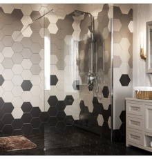 Душевая перегородка Wasserkraft Rossel 28W39 90 см, профиль хром, стекло прозрачное