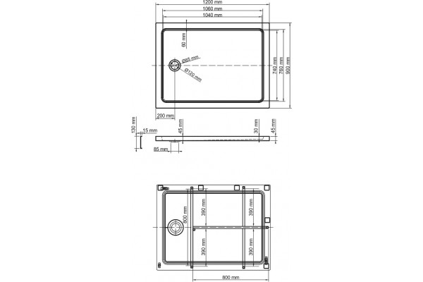 Поддон для душа Wasserkraft Amper 29T 120x90 см прямоугольный, низкий