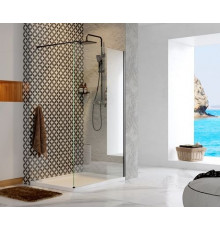 Душевая перегородка Wasserkraft Abens 20W39 90 см, профиль черный, стекло прозрачное