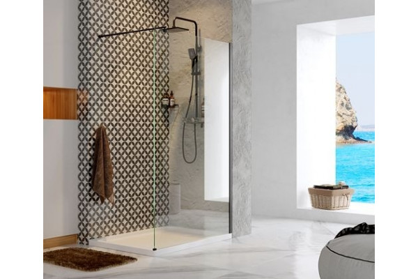 Душевая перегородка Wasserkraft Abens 20W39 90 см, профиль черный, стекло прозрачное