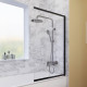 Шторка на ванну Wasserkraft Dill 61S 100 стекло прозрачное, профиль черный