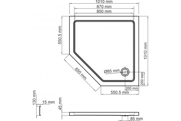 Поддон для душа Wasserkraft Isen 26T38 100x100 см круглый, средний
