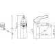 Смеситель для биде Wasserkraft Sauer 7106 золото однорычажный, высота излива 8.5 см