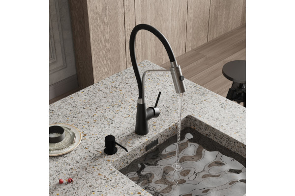 Смеситель для кухни Wasserkraft A8417 magic black однорычажный, высота излива 25 см