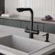 Смеситель для кухни Wasserkraft A8367 черный матовый однорычажный, высота излива 27.8 см