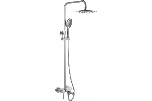 Душевая стойка Wasserkraft A14201 никель матовая хром, штанга 125 см