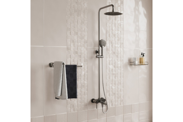 Душевая стойка Wasserkraft A14201 никель матовая хром, штанга 125 см