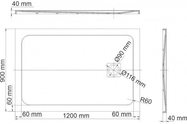 Поддон для душа Wasserkraft Neime 19T07 120x90 прямоугольный, низкий