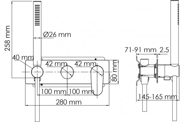 Смеситель для душа Wasserkraft Dinkel 5877 С ВНУТРЕННЕЙ ЧАСТЬЮ однорычажный, хром