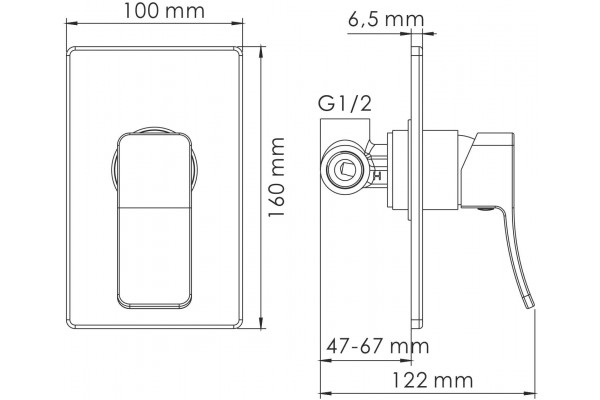 Гигиенический душ Wasserkraft A106157 шланг 120 см хром,  в современном стиле