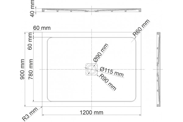 Поддон для душа Wasserkraft Dinkel 58T07 120x90 прямоугольный, низкий