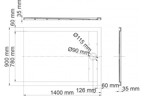 Поддон для душа Wasserkraft Neime 19T36 140x90 прямоугольный, низкий