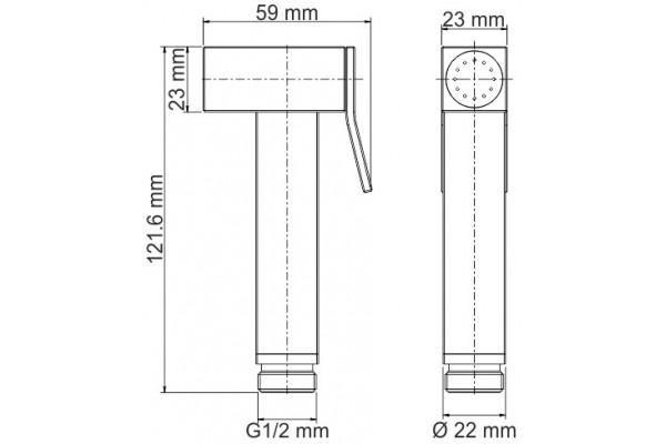 Гигиенический душ Wasserkraft A01652 шланг 150 см бронза,  в стиле hi-tech