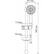 Душевой гарнитур Wasserkraft A005 хром, штанга 56.5 см, шланг металлический 150 см