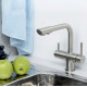 Смеситель Wasserkraft A8027 для кухонной мойки, матовый хром, однорычажный, высота излива 20.8 см