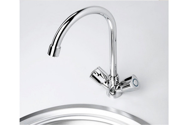 Смеситель Wasserkraft Amper 2907 для кухонной мойки двухвентильный, хром