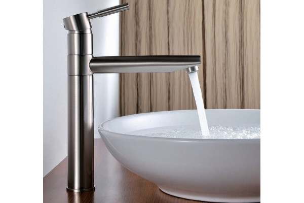 Смеситель Wasserkraft Wern 4207 для кухонной мойки, матовый хром, однорычажный, высота излива 17.7 см
