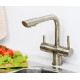 Смеситель Wasserkraft A8037 для кухонной мойки, светлая бронза, однорычажный, высота излива 20.8 см
