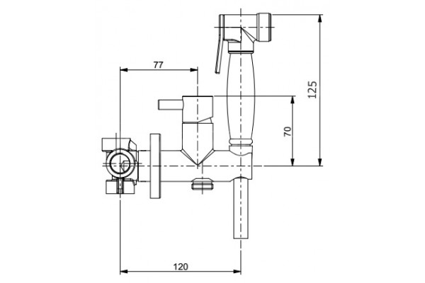Гигиенический душ Webert EL870303015PVC со смесителем, хром в современном стиле