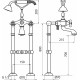 Смеситель Webert Ottocento OT720801065 напольный, бронза, двухвентильный, длина излива 21.5 см