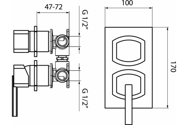 Смеситель Webert Azeta AZ860101015 С ВНУТРЕННЕЙ ЧАСТЬЮ, хром, однорычажный