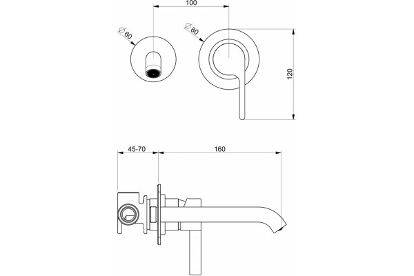 Смеситель Webert DoReMi DR830606015 С ВНУТРЕННЕЙ ЧАСТЬЮ, хром, однорычажный, длина излива 16 см