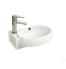 Раковина WeltWasser Aisbach 5011L полукруглая, цвет белый, с переливом
