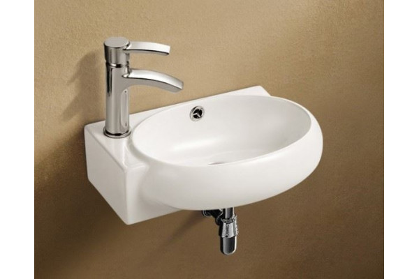Раковина WeltWasser Aisbach 5011L полукруглая, цвет белый, с переливом
