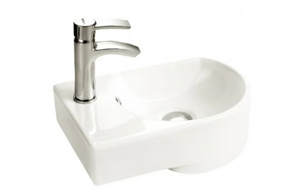 Раковина WeltWasser Aisbach 5014L полукруглая, цвет белый, с переливом
