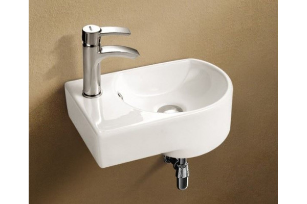 Раковина WeltWasser Aisbach 5014L полукруглая, цвет белый, с переливом
