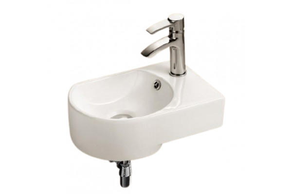 Раковина WeltWasser Aisbach 5014R полукруглая, цвет белый, с переливом