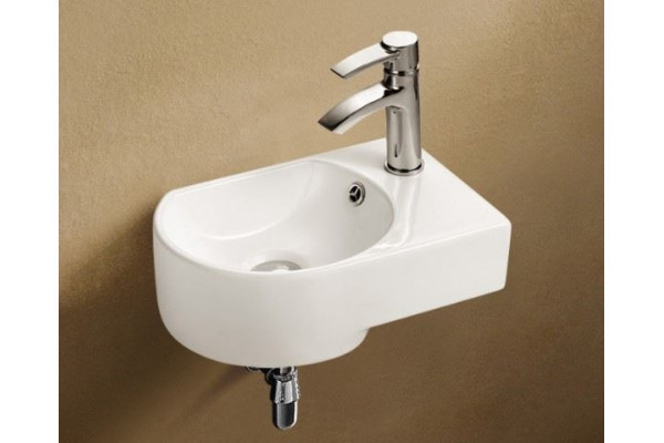 Раковина WeltWasser Aisbach 5014R полукруглая, цвет белый, с переливом