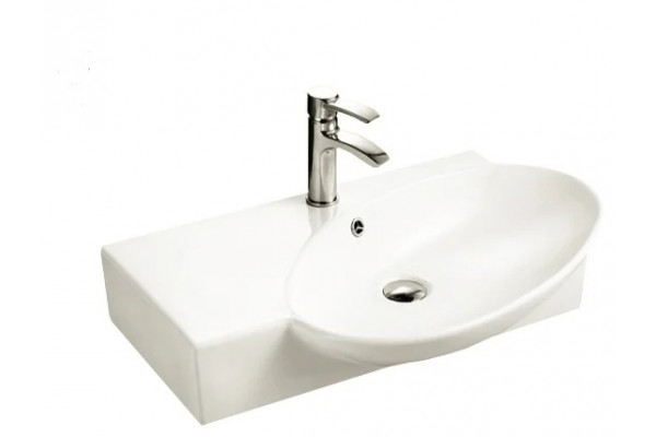 Раковина WeltWasser Aisbach 5093L овальная, цвет белый, с переливом