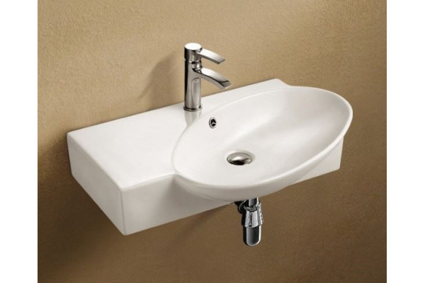Раковина WeltWasser Aisbach 5093L овальная, цвет белый, с переливом
