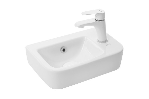 Раковина WeltWasser Aisbach 10100 R 37 прямоугольная, цвет белый, с переливом