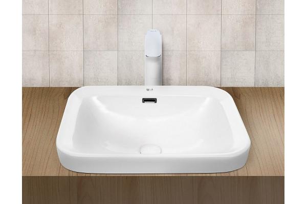 Раковина WeltWasser Deilbach 6040 56 прямоугольная, цвет белый, на столешницу