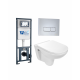 Комплект 3 в 1 инсталляция WeltWasser WW Marberg 410 + Подвесной унитаз WeltWasser Baarbach 004 GL-WT + кнопка хром SE в современном стиле