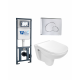 Комплект 3 в 1 инсталляция WeltWasser WW Marberg 410 + Подвесной унитаз WeltWasser Baarbach 004 GL-WT + кнопка хром RD в современном стиле