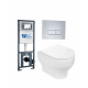 Комплект 3 в 1 инсталляция WeltWasser WW Marberg 410 + Подвесной унитаз WeltWasser Erlenbach 004 GL-WT + кнопка хром SE в современном стиле
