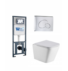 Комплект 3 в 1 инсталляция WeltWasser WW Marberg 410 + Подвесной унитаз WeltWasser Gelbach 004 GL-WT + кнопка хром RD в современном стиле