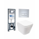 Комплект 3 в 1 инсталляция WeltWasser WW Marberg 410 + Подвесной унитаз Weltwasser Gelbach 004 MT-WT + кнопка хром SE в современном стиле