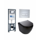 Комплект 3 в 1 инсталляция WeltWasser WW Marberg 410 + Подвесной унитаз Weltwasser Merzbach 004 MT-BL + кнопка хром SE в современном стиле