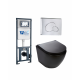 Комплект 3 в 1 инсталляция WeltWasser WW Marberg 410 + Подвесной унитаз Weltwasser Merzbach 004 MT-BL + кнопка хром RD в современном стиле