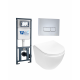 Комплект 3 в 1 инсталляция WeltWasser WW Marberg 410 + Подвесной унитаз Weltwasser Merzbach 004 MT-WT + кнопка хром SE в современном стиле