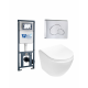 Комплект 3 в 1 инсталляция WeltWasser WW Marberg 410 + Подвесной унитаз Weltwasser Merzbach 004 MT-WT + кнопка хром RD в современном стиле
