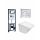 Комплект 3 в 1 инсталляция WeltWasser WW Marberg 410 + Подвесной унитаз Weltwasser Rotbach 004 GL-WT + кнопка хром RD в современном стиле