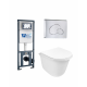 Комплект 3 в 1 инсталляция WeltWasser WW Marberg 410 + Подвесной унитаз Weltwasser Telbach 004 GL-WT + кнопка хром RD в современном стиле